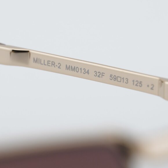 Max Mara MILLER-2 MM0134 32F Sunglasses Gold Aviator Frame, Brown Lenses